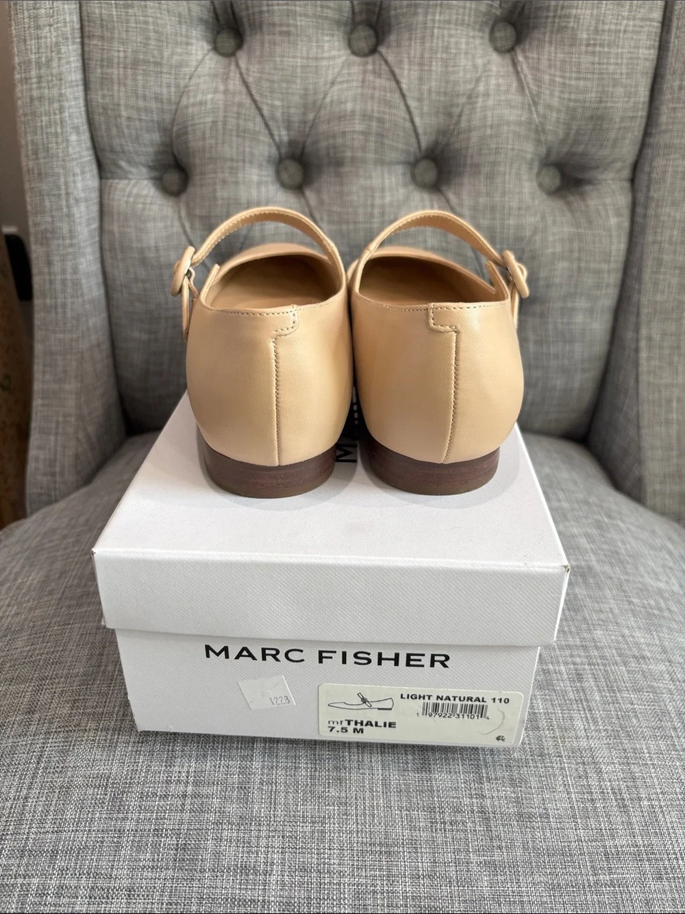 Marc Fisher Light Natural Mary Jane Flats in Beige
